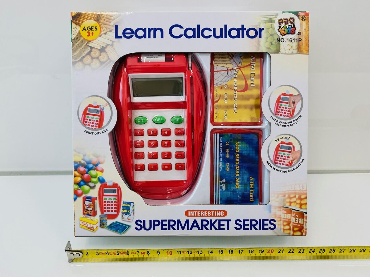 Veikala spēļu karšu terminālis SUPERMARKET SERIES ar aksesuāriem, reāls kalkulators