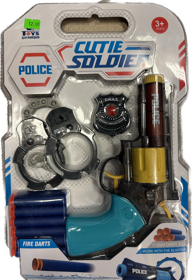 Spēļu ierocis ar policista aksesuāriem POLICE