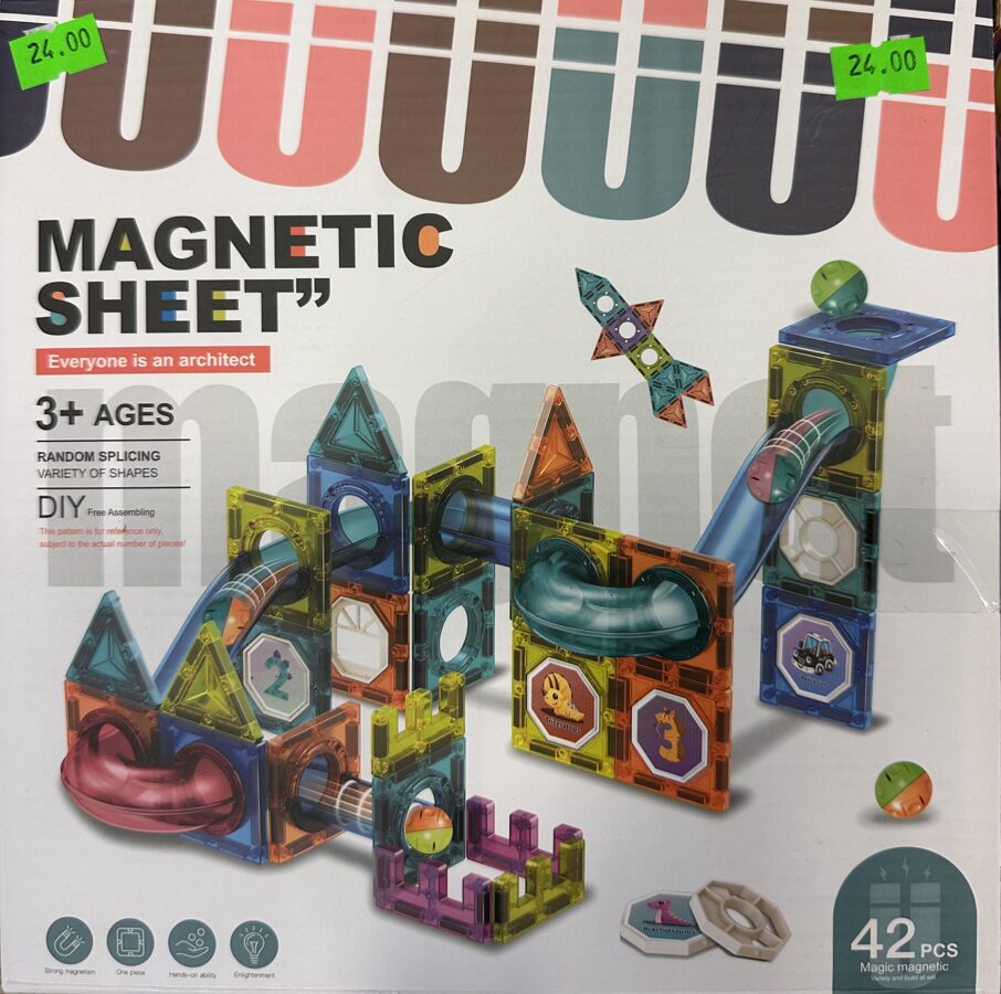 Magnētu konstruktors MAGNETIC SHEET, 42 elementi