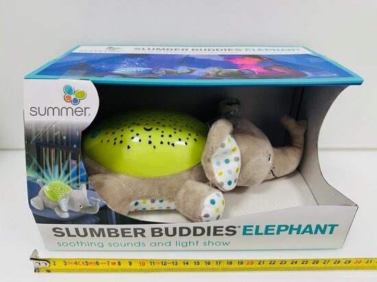 Projektors nakts lamiņa ar skaņu un gaismu mazuļiem Zilonītis Slummber Buddies Elephant