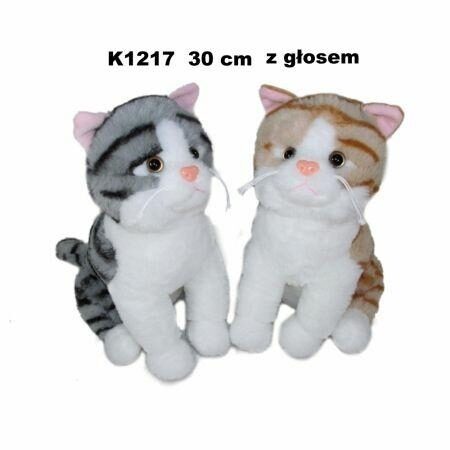 Mīksts plīša spēļu kaķītis, 30 cm, ar skaņu, ņaud