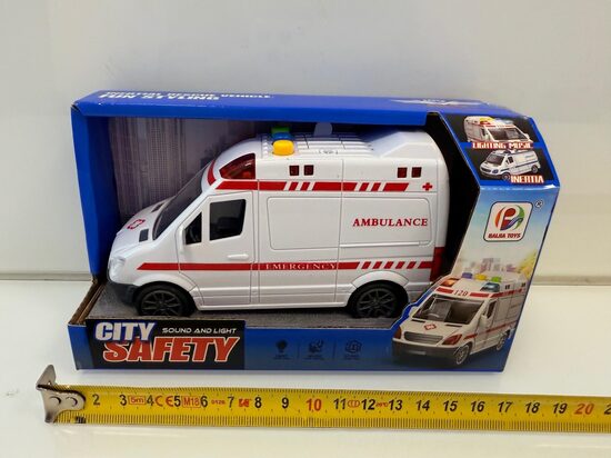 Spēļu ātrās palīdzības mašīna ar skaņas un gaismas signāliem CITY SAFETY