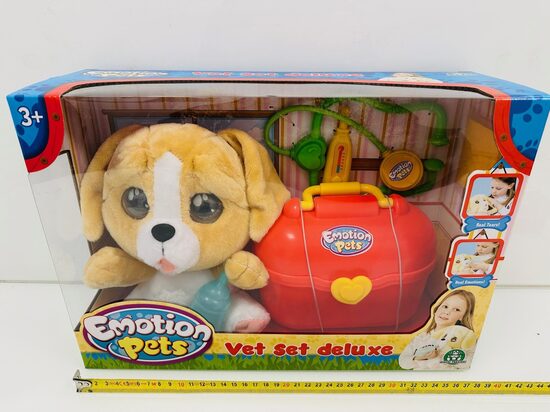Interaktīvs mīksts sunītis EMOTION PETS ar daktera aksesuāriem un koferi