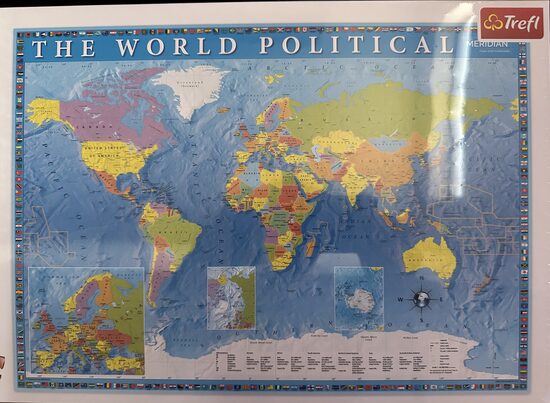 PUZZLE 2000 The World Political meridian pasaules jarte