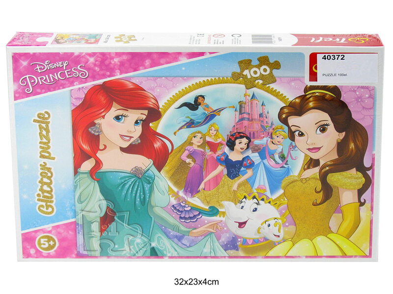 Puzle Trefl Disney Princess Glitter Puzzle, 100 gab.