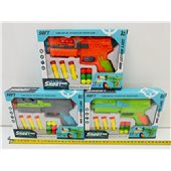 Spēļu ierocis soft bullet SHOOT GUN ar bultām un bumbiņām