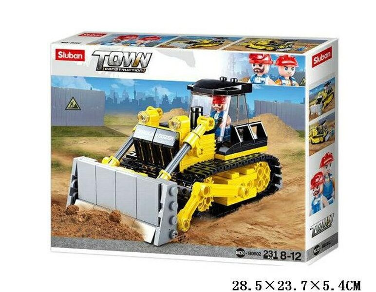 SLUBAN lego konstruktors TOWN traktors ekskavators, 231 elements