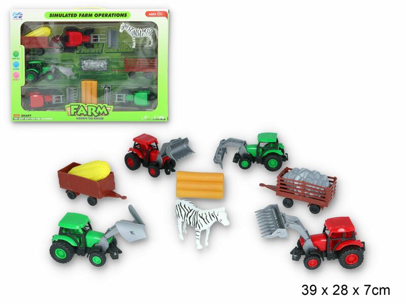 Traktoru komplekts Happy to Build ar aksesuāriem