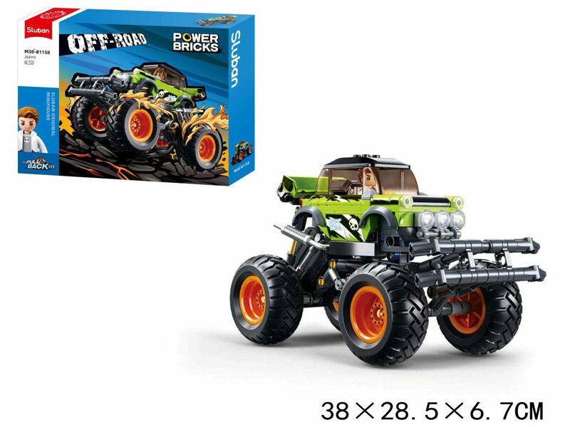 SLUBAN lego konstruktors OFF ROAD bezceļu auto, 264 elementi