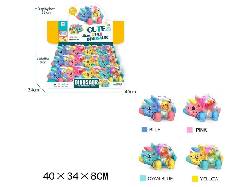 Dinozaurs ar led gaismiņām un zobratiem
