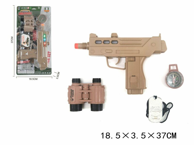 Ierocis ar binokli un aksesuāriem komplektā SUPER MILITARY