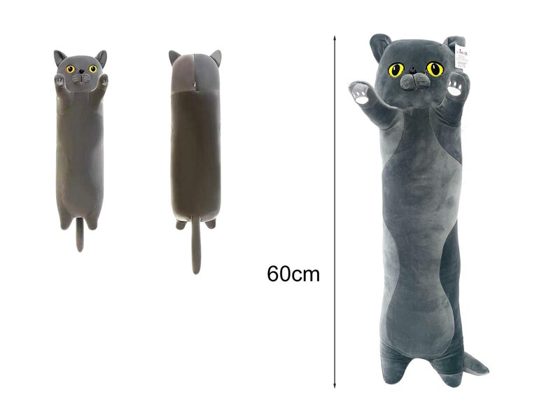 Garš plīša mīkstais kaķis desa, 80 cm