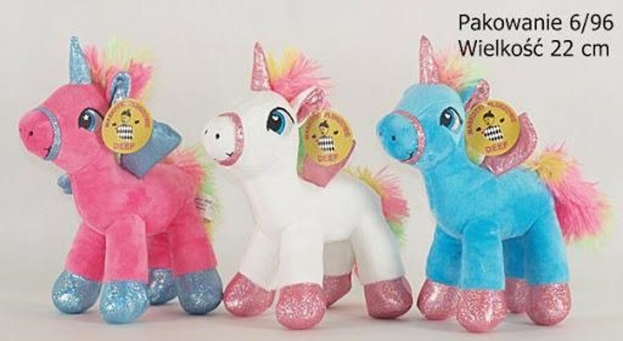 DEEF mīksts plīša Vienradzis, 22 m