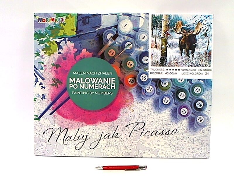 Komplekts kanvas gleznošanai pa numuriem Briedis, 56931, komplektā kanva, krāsas, otas