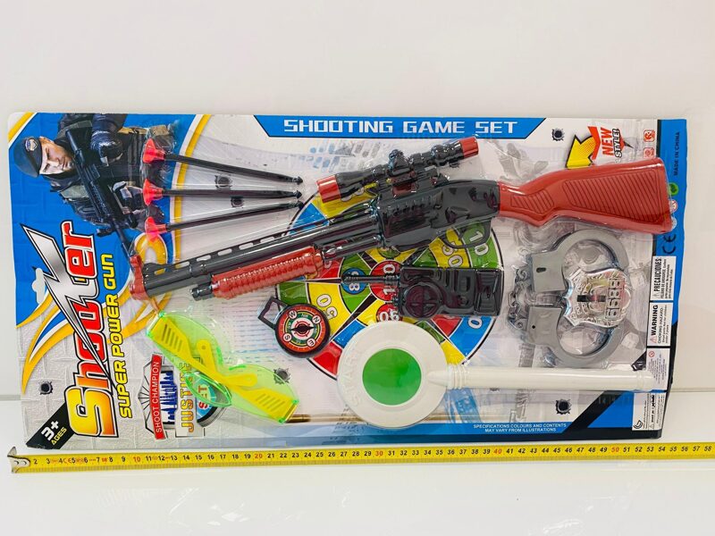 SHOOTER policista spēļu ierocis ar bultām un aksesuāriem