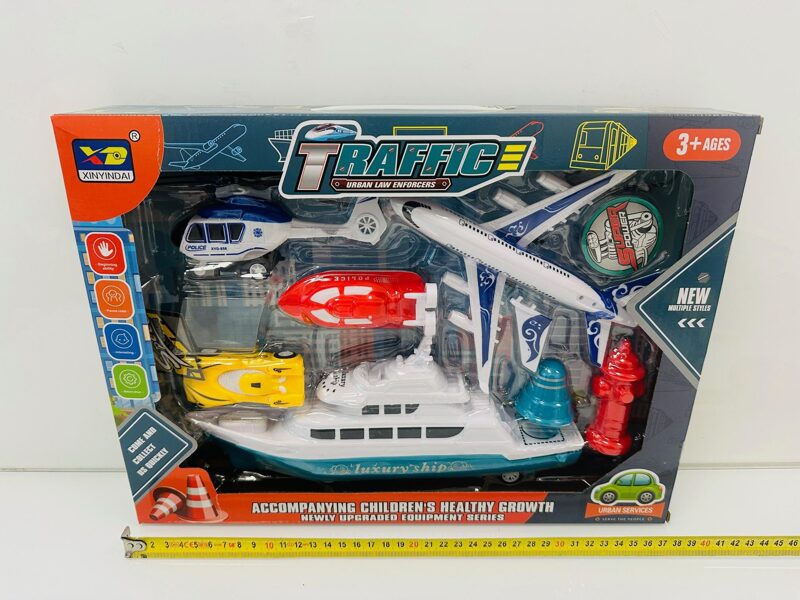 Komplekts ar kuģi, lidmašīnu u.c. TRAFIC