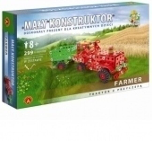 Metāla konstruktors MALY FARMER traktors ar piekabi, 299 elementi