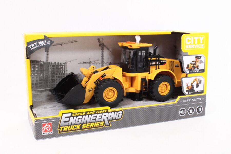 Interaktīvs traktors ekskavators ar skaņas un gaismas signāliem ENGINEERING TRUCK SERIES