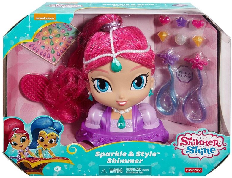 Nickelodeon Shimmer and Shine lelles galva frizūru veidošanai ar aksesuāriem