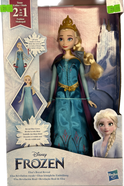 Hasbro Disney Frozen 2 in 1 Fashion lelle Elsas Royal Reveal