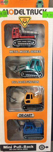 Meatāla traktors ekskavators komplekts 4 gab