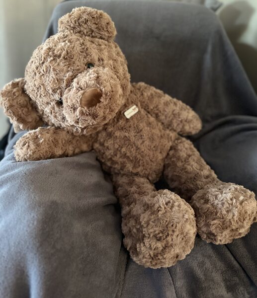 Ļoti liels, mīksts, pūkains, plīša lācis, izmērs 80 cm