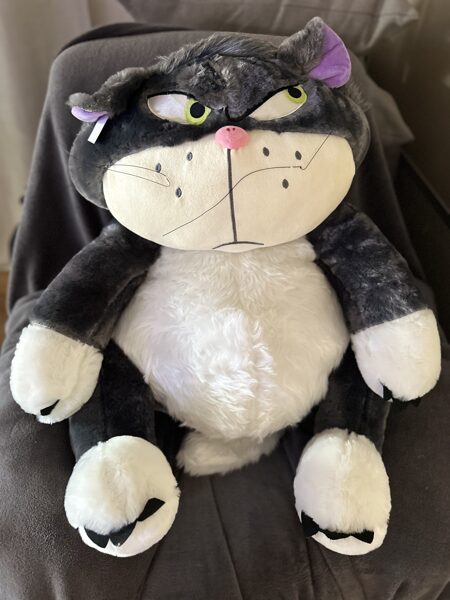 Ļoti liela mīkstais plīša kaķis "Lucifers", izmērs 90x60 cm