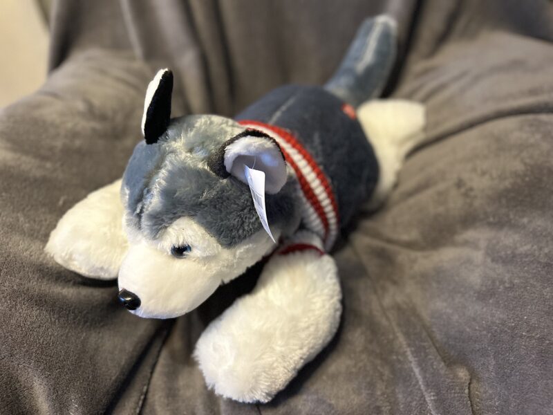 Mīksts, pūkains suns "Haskijs", izmērs 55 cm