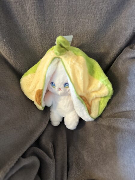 Mīksta manta zaķītis somiņā, "Fluffybliss" izmērs 27 cm