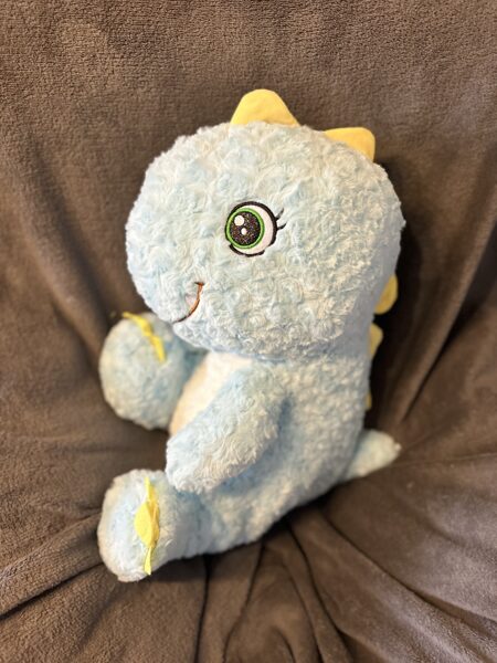 Liels, ļoti mīksts plīša dinozaurs, gaisī zils, izmērs 46 cm