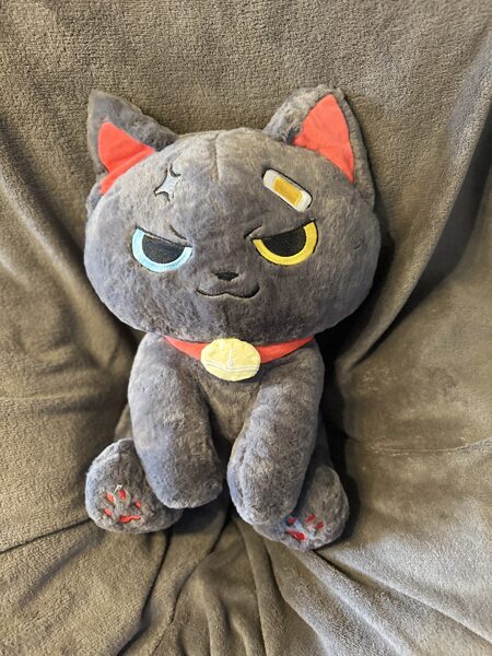 Mīsts plīša kaķis, pelēks, izmērs 48 cm