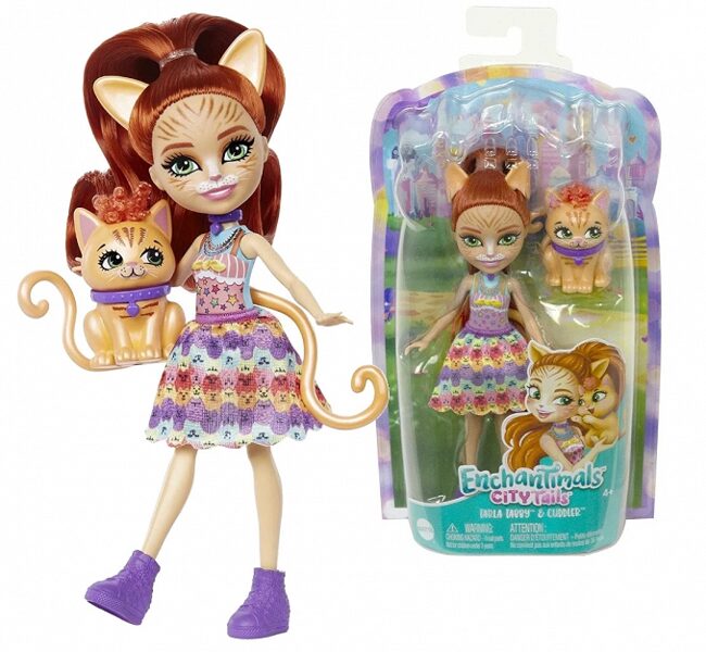 Mattel lelle Enchantimals City Tails Tarla Tabby and Ciddier