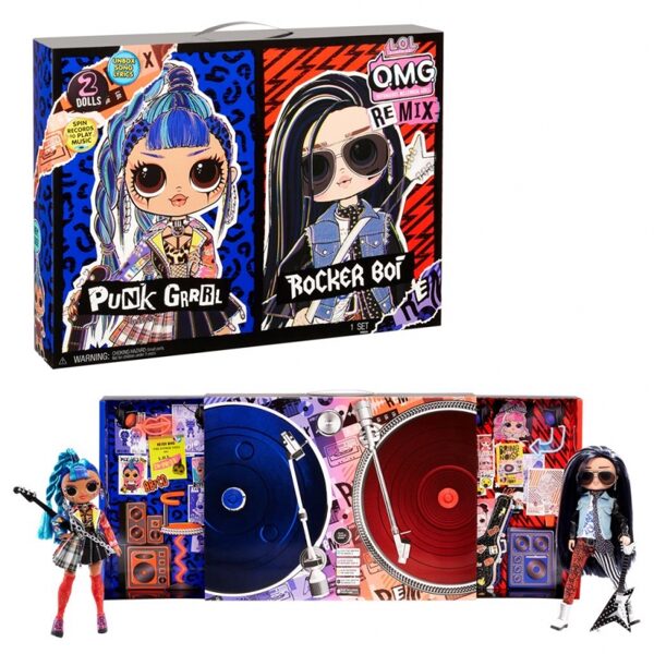 MGA L.O.L.SURPRISE OMG REMIX 2-PACK Remic rocker Boy  and Punk lelles komplekts