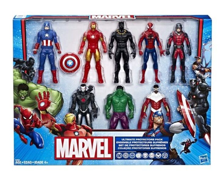 Liels Hasbro MARVEL AVENGERS 8  figūru ULTIMATE  PROTECTION komlekts