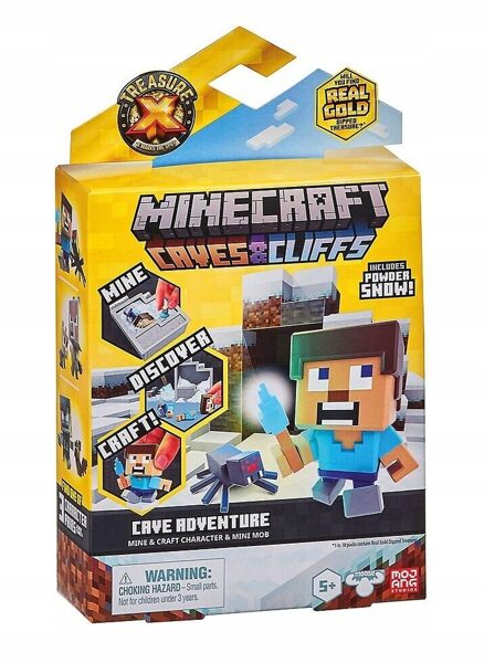 TREASURE MINECRAFT CAVES and CLIFFS pātsteiguma figūra ar aksesuāriem