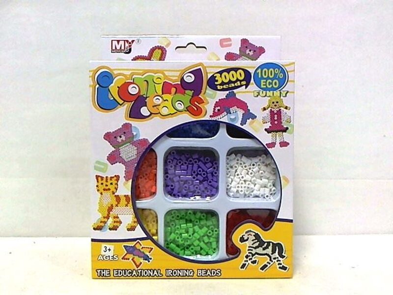 Ironing beads kausējamās pērles radošais komplekts, 3000 pērlītes, formas komplektā