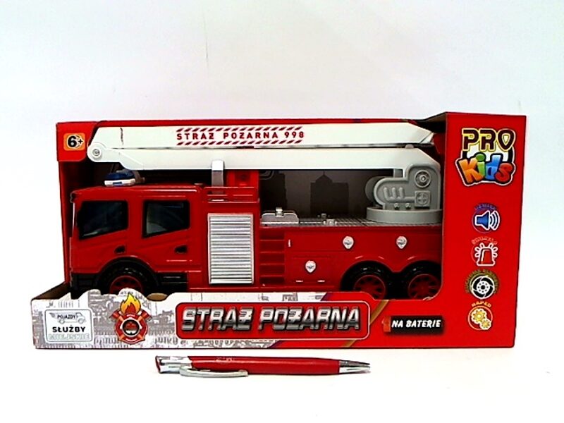 Interaktīva ugunsdzēsēju mašīna ar skaņas un gaismas signāliem STRAZ POZARNA