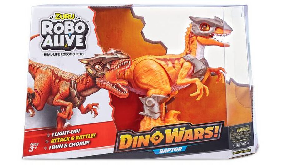 Interaktīvs ZURU ROBO ALIVE DINO WARS RAPTOR robo dinozaurs ar gaismas signāliem, staigā